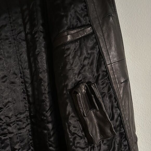 Michael Hoban Men’s XXL NORTH BEACH LEATHER Coat Overcoat Goth Rock 80s - Picture 9 of 16